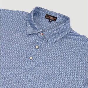 Rafter C Performance Polo Men XL Blue Geometric Print Pearl Snap Golf Athleisure